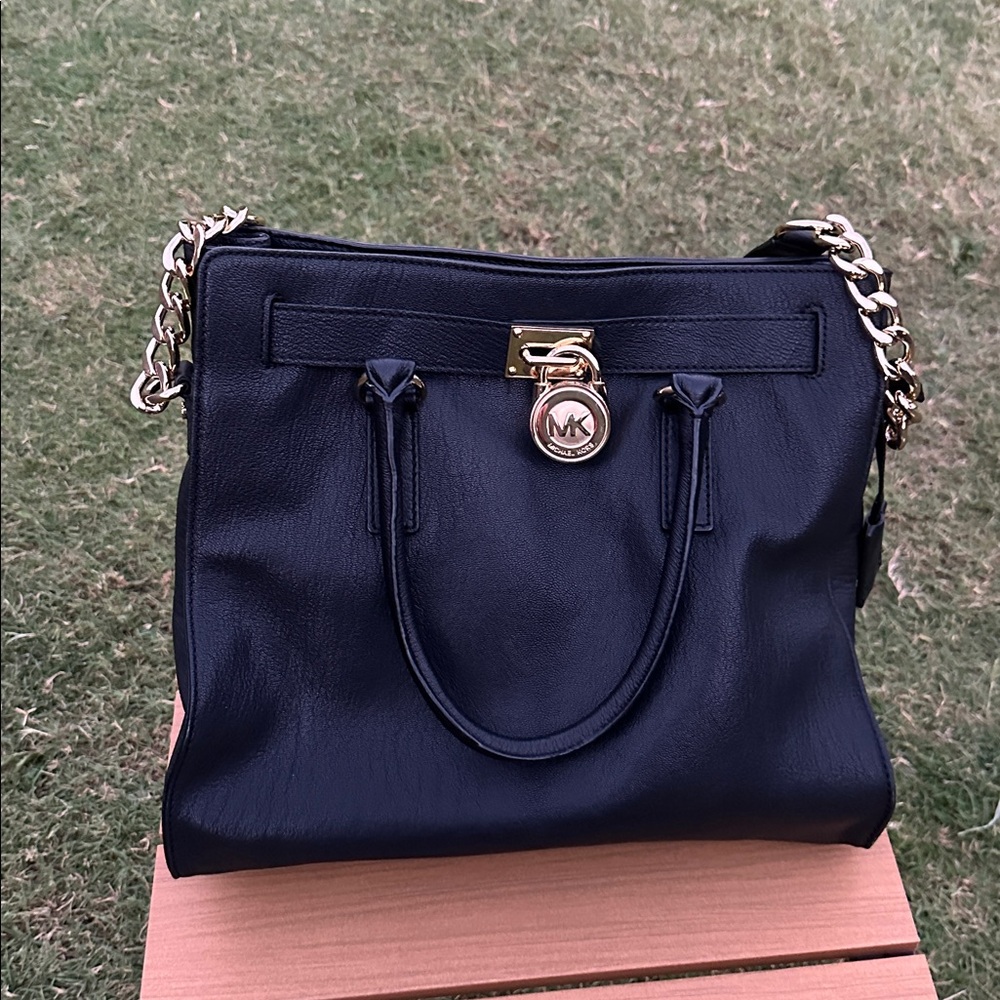 Michael Kors Hamilton Black Leather Satchel EUC - Picture 12 of 12